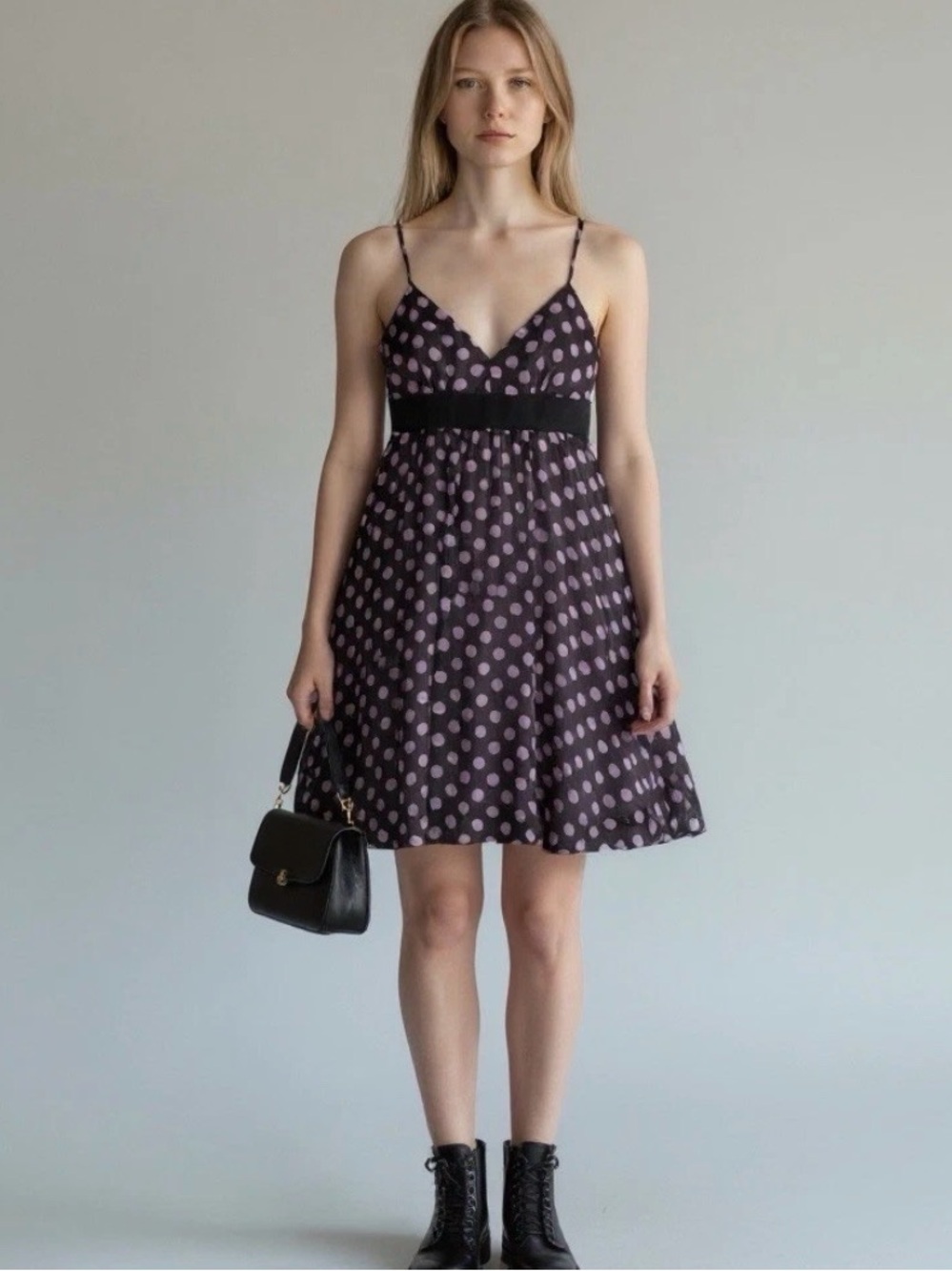 Y Apparel Vintage Dress Black Polka Dot Whimsygoth Twee Babydoll Tulle Medium